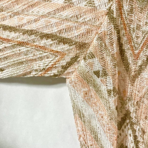 Alfred Dunner Women's M Pink and Brown Chevron Open Front Top - Picture 6 of 8